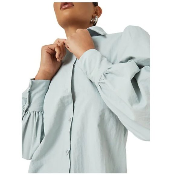 Missguided + Puffed-Sleeve Cotton Shirt - Picture 3 of 8